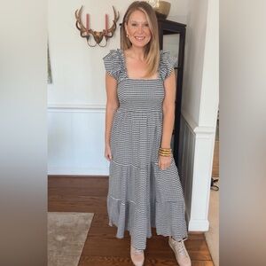 Worn once. Vici Black and White Gingham Maxi Dress